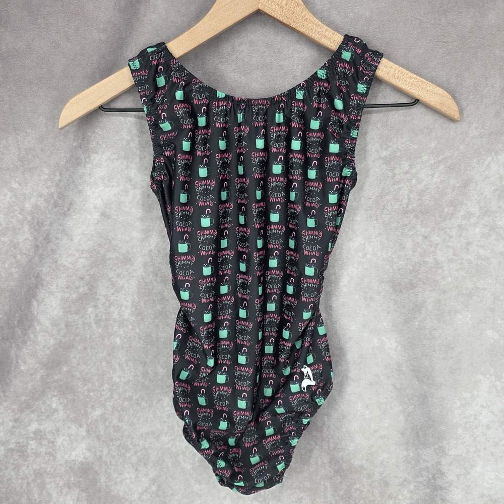 Foxy's Gymnastics Leotard Adult Extra Small AXS Shimmy Hot Cocoa Print Open Back